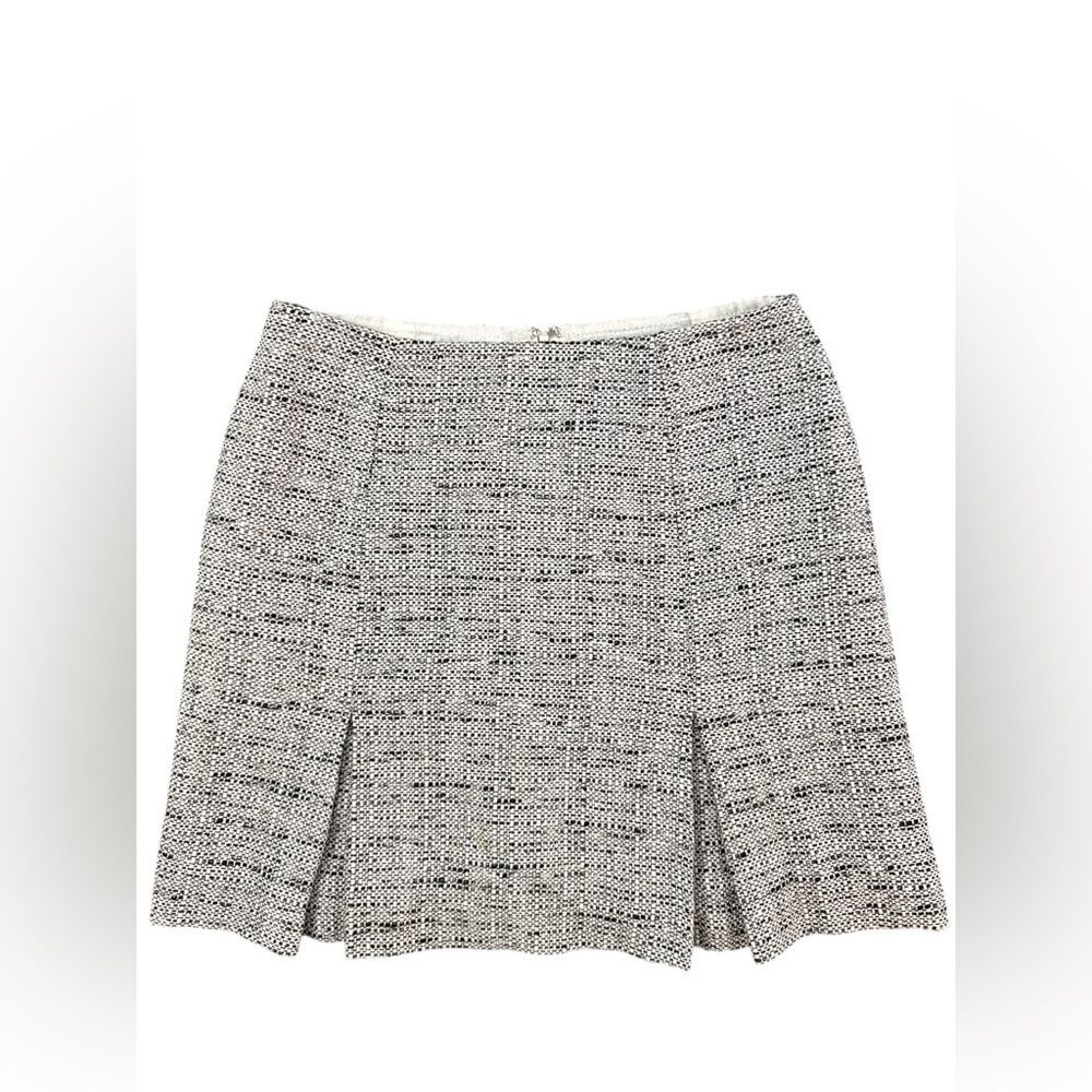 Petite Sophisticate Gray A-Line Box Pleat Skirt - Size 8